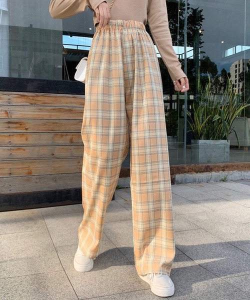 shopnikoniko(ショップニコニコ)の「ギンガムチェック ワイドパンツ(その他パンツ・レディース・ブルー/グリーン/イエロー/ブラック・フリー)」の11枚目の写真