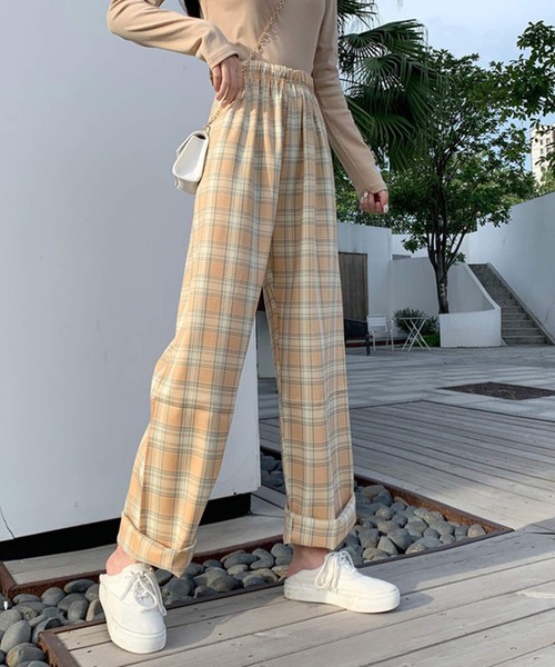 shopnikoniko(ショップニコニコ)の「ギンガムチェック ワイドパンツ(その他パンツ・レディース・ブルー/グリーン/イエロー/ブラック・フリー)」の12枚目の写真