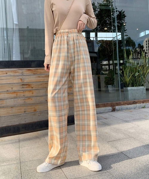 shopnikoniko(ショップニコニコ)の「ギンガムチェック ワイドパンツ(その他パンツ・レディース・ブルー/グリーン/イエロー/ブラック・フリー)」の13枚目の写真