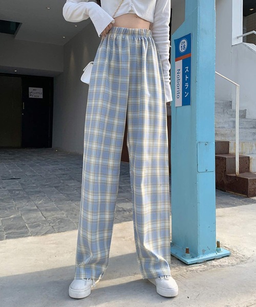 shopnikoniko(ショップニコニコ)の「ギンガムチェック ワイドパンツ(その他パンツ・レディース・ブルー/グリーン/イエロー/ブラック・フリー)」の15枚目の写真