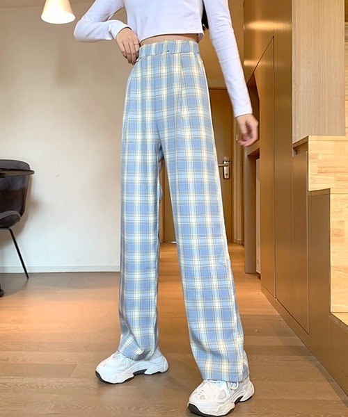 shopnikoniko(ショップニコニコ)の「ギンガムチェック ワイドパンツ(その他パンツ・レディース・ブルー/グリーン/イエロー/ブラック・フリー)」の14枚目の写真