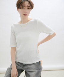 SALON adam et rope' | 【Smile Cotton】2WAYクルーネックハーフスリーブプルオーバー(Tシャツ/カットソー)