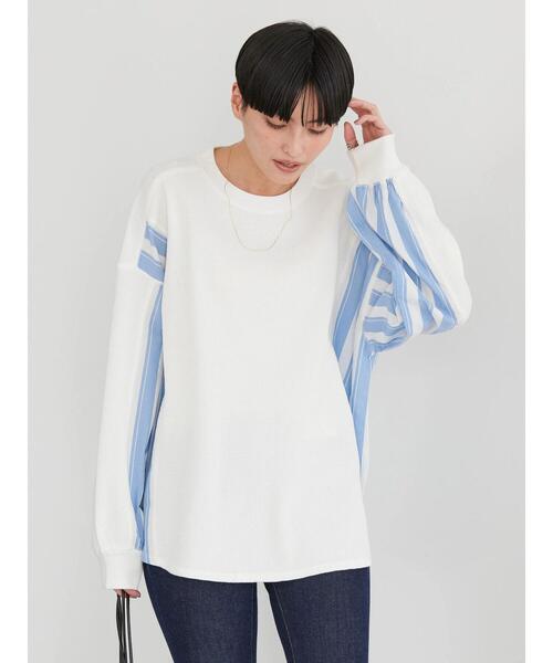 AMERICAN HOLIC（アメリカンホリック）の「ドッキングストライプワッフルプルオーバー（Tシャツ/カットソー・レディース・マルチ/ストライプ・M/L）」の3枚目の写真