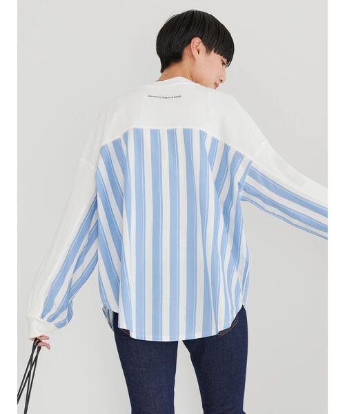 AMERICAN HOLIC（アメリカンホリック）の「ドッキングストライプワッフルプルオーバー（Tシャツ/カットソー・レディース・マルチ/ストライプ・M/L）」の5枚目の写真