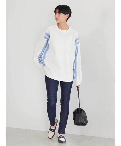 AMERICAN HOLIC（アメリカンホリック）の「ドッキングストライプワッフルプルオーバー（Tシャツ/カットソー・レディース・マルチ/ストライプ・M/L）」の7枚目の写真