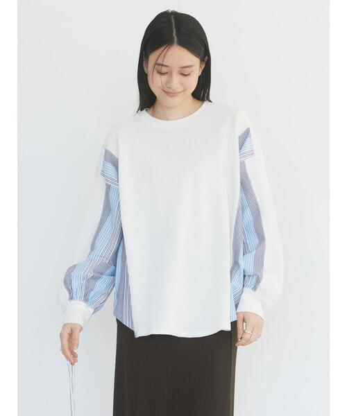 AMERICAN HOLIC（アメリカンホリック）の「ドッキングストライプワッフルプルオーバー（Tシャツ/カットソー・レディース・マルチ/ストライプ・M/L）」の9枚目の写真