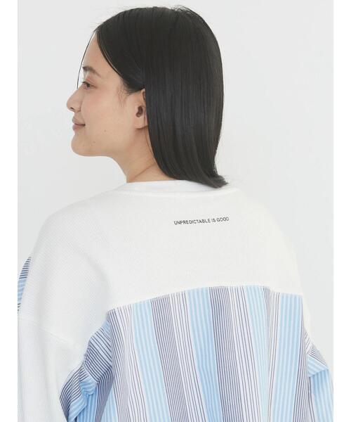 AMERICAN HOLIC（アメリカンホリック）の「ドッキングストライプワッフルプルオーバー（Tシャツ/カットソー・レディース・マルチ/ストライプ・M/L）」の11枚目の写真