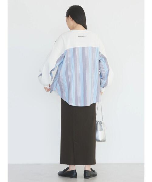 AMERICAN HOLIC（アメリカンホリック）の「ドッキングストライプワッフルプルオーバー（Tシャツ/カットソー・レディース・マルチ/ストライプ・M/L）」の14枚目の写真