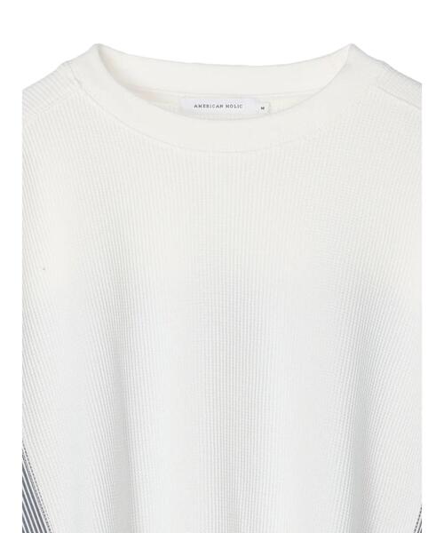 AMERICAN HOLIC（アメリカンホリック）の「ドッキングストライプワッフルプルオーバー（Tシャツ/カットソー・レディース・マルチ/ストライプ・M/L）」の17枚目の写真