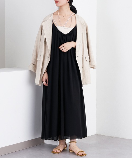 SHENERY（シーナリー）の「楊柳キャミドレス（ワンピース・レディース・ブラック/ボルドー・FREE）」の2枚目の写真