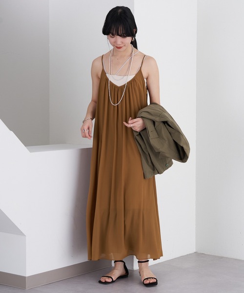 SHENERY（シーナリー）の「楊柳キャミドレス（ワンピース・レディース・ブラック/ボルドー・FREE）」の8枚目の写真