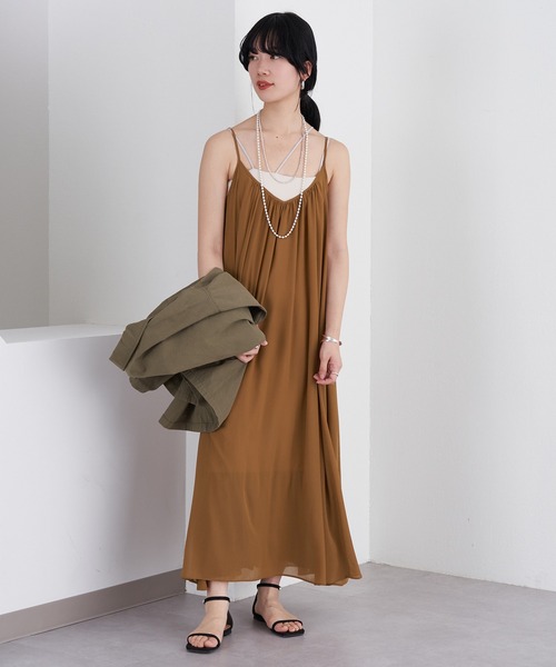 SHENERY（シーナリー）の「楊柳キャミドレス（ワンピース・レディース・ブラック/ボルドー・FREE）」の9枚目の写真