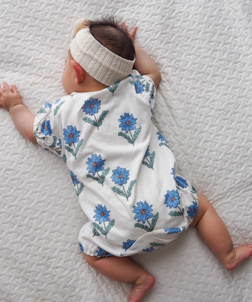 MAKE YOUR DAY（メイクユアデイ）の「おはな総柄半袖ロンパース（ロンパース・キッズ・ブルー/レッド・70/80）」の16枚目の写真