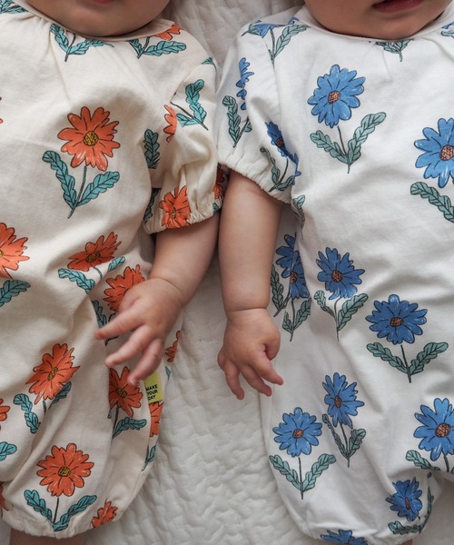 MAKE YOUR DAY（メイクユアデイ）の「おはな総柄半袖ロンパース（ロンパース・キッズ・ブルー/レッド・70/80）」の18枚目の写真