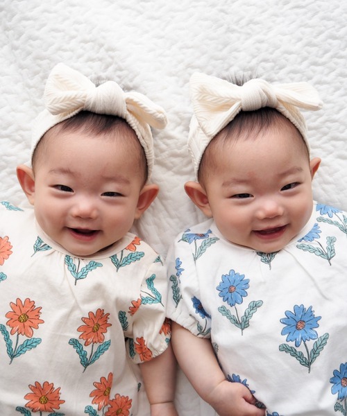 MAKE YOUR DAY（メイクユアデイ）の「おはな総柄半袖ロンパース（ロンパース・キッズ・ブルー/レッド・70/80）」の19枚目の写真