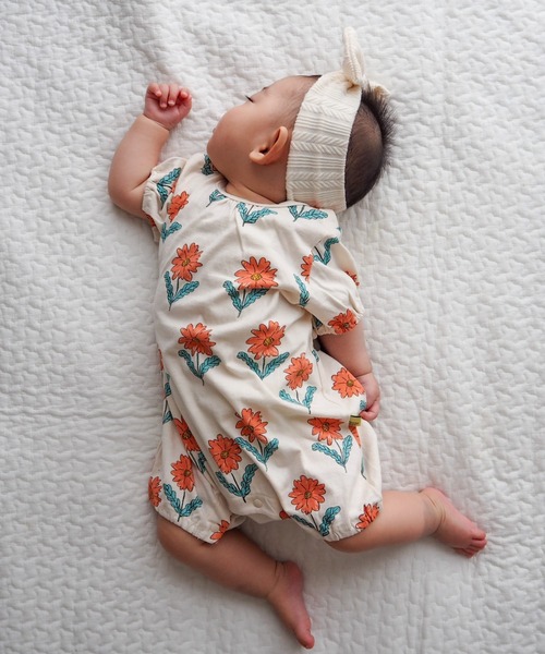 MAKE YOUR DAY（メイクユアデイ）の「おはな総柄半袖ロンパース（ロンパース・キッズ・ブルー/レッド・70/80）」の20枚目の写真