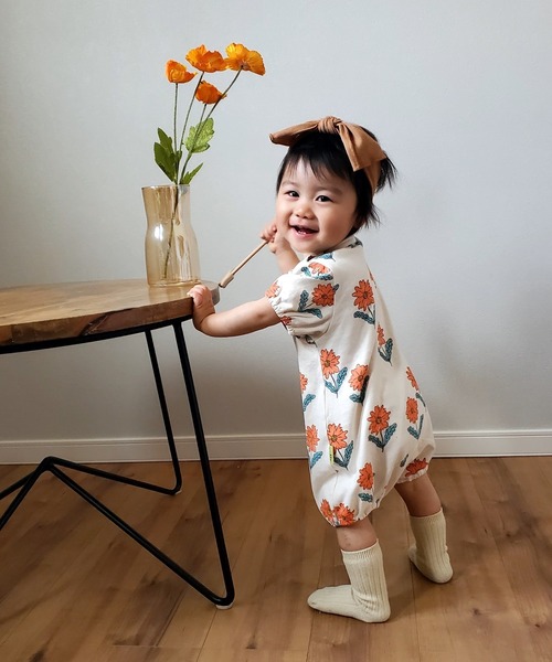 MAKE YOUR DAY（メイクユアデイ）の「おはな総柄半袖ロンパース（ロンパース・キッズ・ブルー/レッド・70/80）」の13枚目の写真