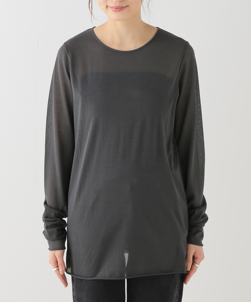 plage(プラージュ)の「CO NY Sheer ロンT(Tシャツ/カットソー・レディース・チャコールグレー/ホワイト・FREE)」の6枚目の写真