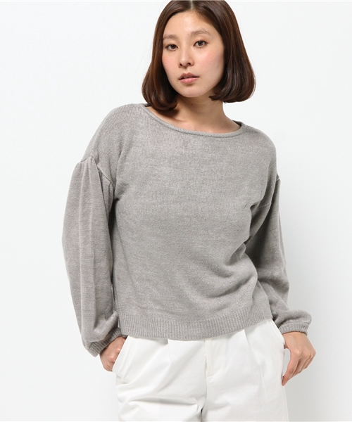 OUTLET（アウトレット）の「【Discoat】カシミアタッチ袖ボリュームプルオーバー（ニット/セーター・レディース・チャコールグレー/杢グレー/ベージュ系その他・FREE）」の2枚目の写真
