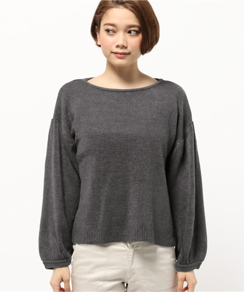 OUTLET（アウトレット）の「【Discoat】カシミアタッチ袖ボリュームプルオーバー（ニット/セーター・レディース・チャコールグレー/杢グレー/ベージュ系その他・FREE）」の4枚目の写真