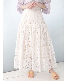 MERCURYDUO | カットワーク刺繍ティアードスカート(スカート)
