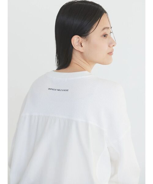 AMERICAN HOLIC（アメリカンホリック）の「異素材ドッキングワッフルワンピース（ワンピース・レディース・オフホワイト/ストライプ・L/M）」の10枚目の写真