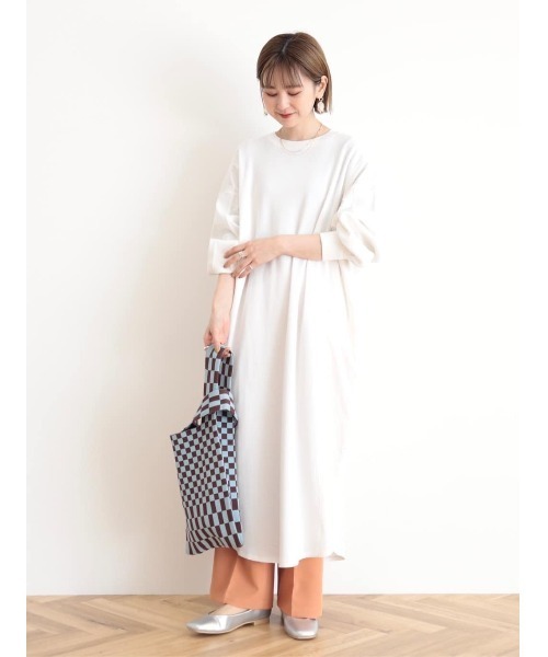 AMERICAN HOLIC（アメリカンホリック）の「異素材ドッキングワッフルワンピース（ワンピース・レディース・オフホワイト/ストライプ・L/M）」の4枚目の写真