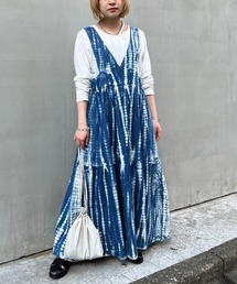 CIAOPANIC（チャオパニック）の「デニムタイダイティアードワンピース（ワンピース・レディース）」