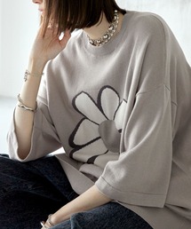 Alfred Alex | フラワージャガードショートスリーブニット(ニット/セーター)