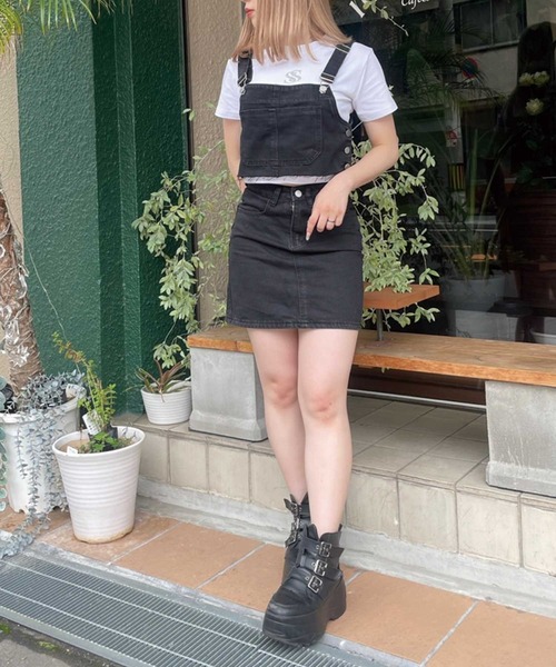 SPIGA（スピーガ）の「ｻﾛﾍﾟｯﾄ風ﾃﾞﾆﾑｾｯﾄｱｯﾌﾟ（サロペット/オーバーオール・レディース・ブルー/ブラック・SMALL/MEDIUM）」の13枚目の写真