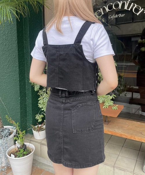 SPIGA（スピーガ）の「ｻﾛﾍﾟｯﾄ風ﾃﾞﾆﾑｾｯﾄｱｯﾌﾟ（サロペット/オーバーオール・レディース・ブルー/ブラック・SMALL/MEDIUM）」の17枚目の写真