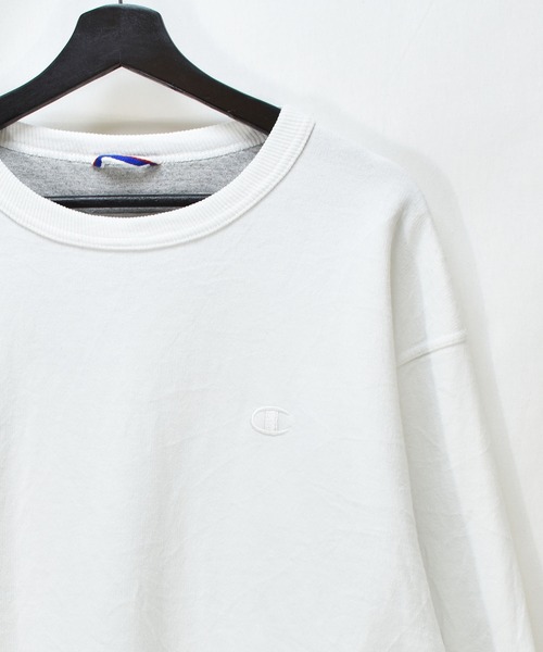 Champion(チャンピオン)の「【ヴィンテージ古着】Champion / チャンピオン ロゴ刺繍 クルーネックスウェット(スウェット・メンズ・ホワイト・LARGE)」の3枚目の写真