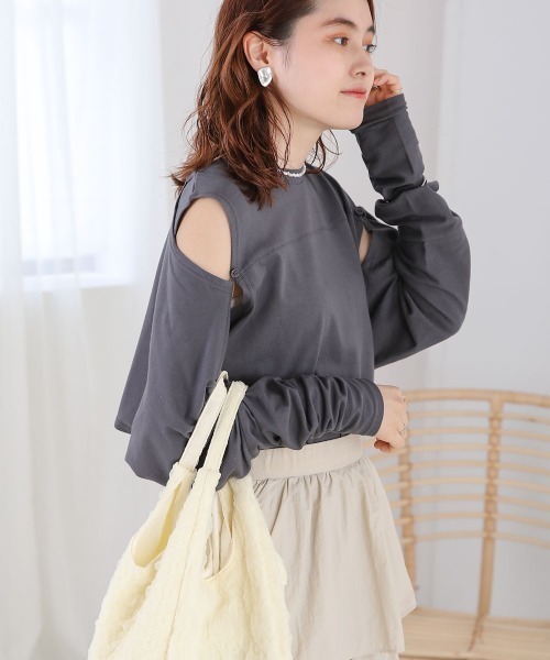 2WAY袖スリットカットソー セール】2WAY袖スリットカットソー（Tシャツ/カットソー）｜Bab