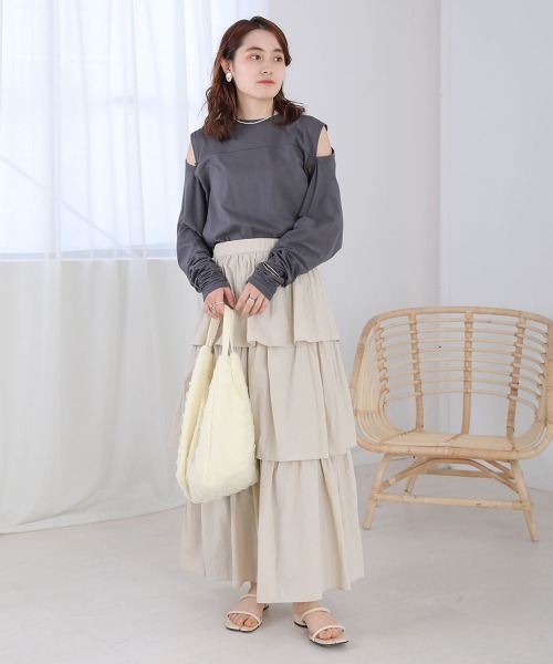 2WAY袖スリットカットソー セール】2WAY袖スリットカットソー（Tシャツ/カットソー）｜Bab