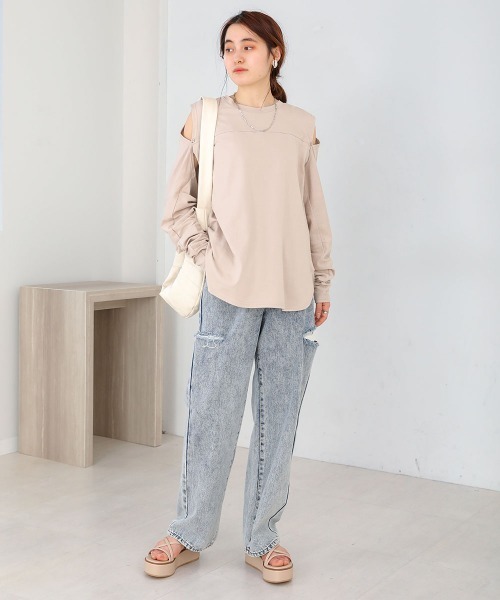 2WAY袖スリットカットソー セール】2WAY袖スリットカットソー（Tシャツ/カットソー）｜Bab