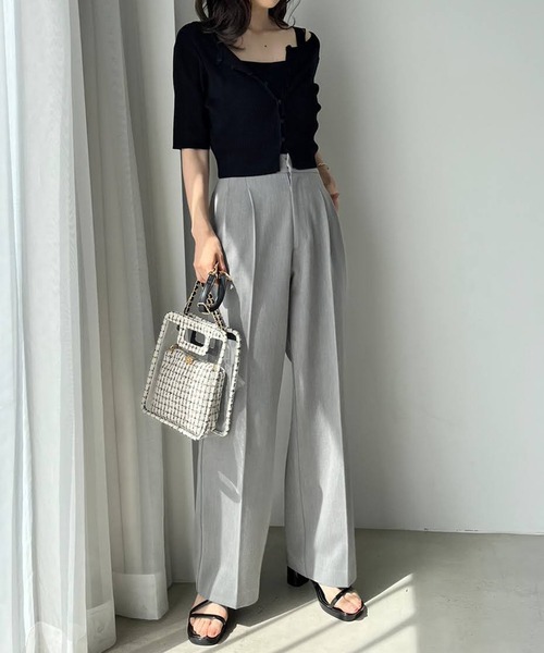 one after another NICE CLAUP(ワンアフターアナザーナイスクラップ)の「ツイードポーチ付きPVCバック(ショルダーバッグ・レディース・アイボリー/ブラック・FREE)」の14枚目の写真