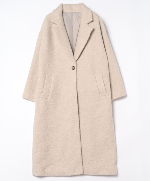 【ELISABETTA FRANCHI】オーバーサイズ ウール コート ロング 小さいサイズ】ロングチェスターウールコート(チェスターコート