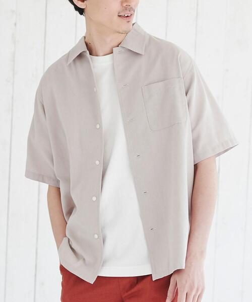 coen(コーエン)の「ショートスリーブパナマシャツ(シャツ/ブラウス・メンズ・ライトグレー/ベージュ/ネイビー/ブラウン/ダークグレー/その他1/コバルトブルー・S/M/L/XL)」の1枚目の写真