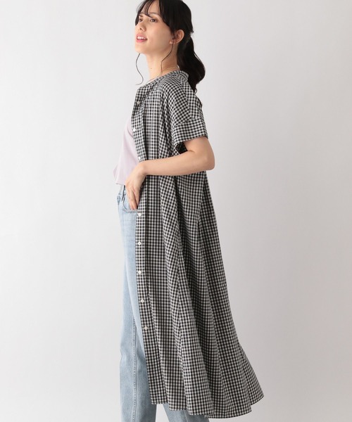 コロさま 極美品✨かぐれ　近年モデル　リネンシャツワンピース　ブラック　フリーサ GLOBAL WORK（グローバルワーク）の「お手入れらくらくフレンチ