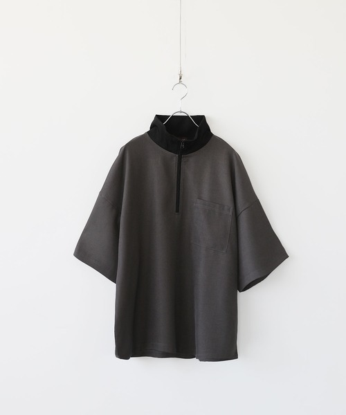 tシャツ 「ZOZO限定」配色ハーフスリーブナイロンプルオーバー レディース メンズ ハーフジップポケット付き配色プルオーバー（Tシャツ/カットソー