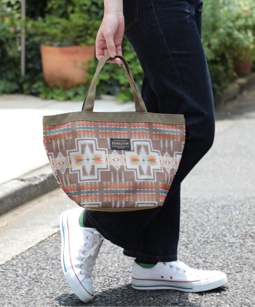 PENDLETON（ペンドルトン）の「【PENDLETON】MESH MINI TOTE（トートバッグ・メンズ・ベージュ/オフホワイト/ターコイズブルー・FREE）」の2枚目の写真