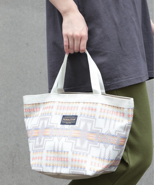 PENDLETON（ペンドルトン）の「【PENDLETON】MESH MINI TOTE（トートバッグ・メンズ・ベージュ/オフホワイト/ターコイズブルー・FREE）」の9枚目の写真