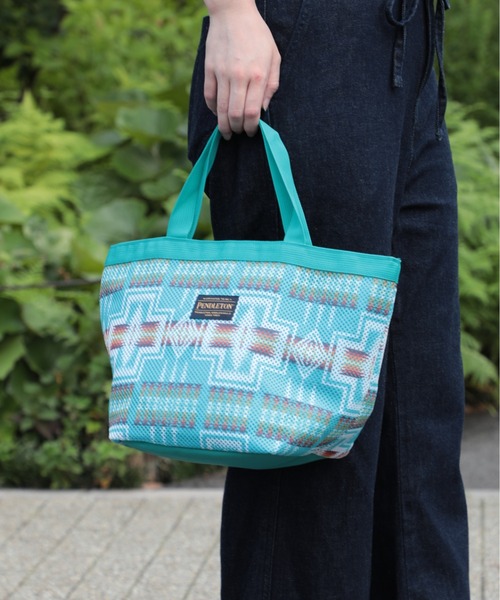 PENDLETON（ペンドルトン）の「【PENDLETON】MESH MINI TOTE（トートバッグ・メンズ・ベージュ/オフホワイト/ターコイズブルー・FREE）」の16枚目の写真