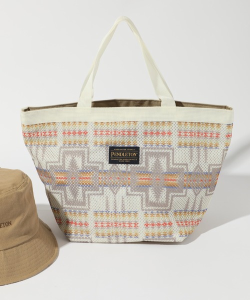 PENDLETON（ペンドルトン）の「【PENDLETON】MESH MINI TOTE（トートバッグ・メンズ・ベージュ/オフホワイト/ターコイズブルー・FREE）」の14枚目の写真