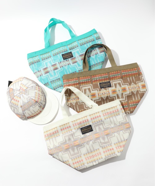 PENDLETON（ペンドルトン）の「【PENDLETON】MESH MINI TOTE（トートバッグ・メンズ・ベージュ/オフホワイト/ターコイズブルー・FREE）」の21枚目の写真