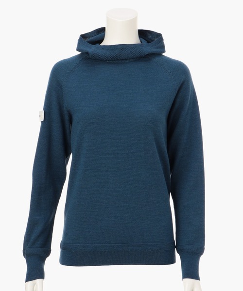 BRIEFING（ブリーフィング）の「【ブリーフィングゴルフ】WOMENS EX FINE MERINO HIGH NECK KNIT HOODIE（パーカー・レディース・オリーブ/ブルー/ネイビー/ブラック/ベージュ・M/S/XS/L）」の5枚目の写真