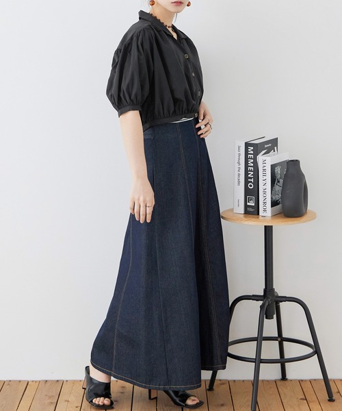 Fashion Letter(ファッションレター)の「T/Cブロード ショート丈 ギャザーブラウス(シャツ/ブラウス・レディース・ホワイト/モカ/ブラック・M)」の9枚目の写真