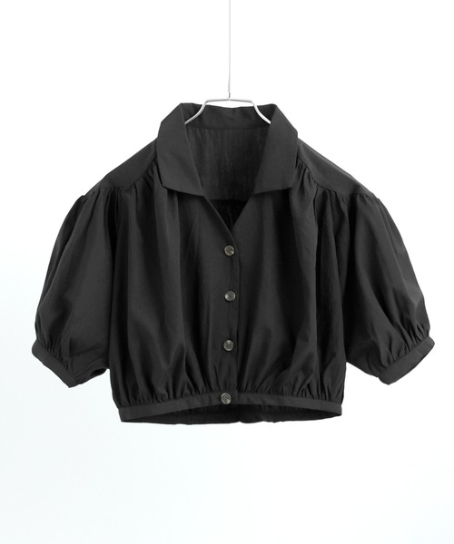 Fashion Letter(ファッションレター)の「T/Cブロード ショート丈 ギャザーブラウス(シャツ/ブラウス・レディース・ホワイト/モカ/ブラック・M)」の15枚目の写真