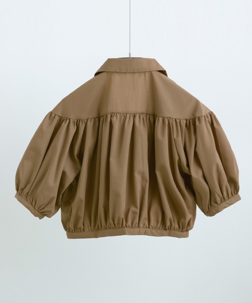 Fashion Letter(ファッションレター)の「T/Cブロード ショート丈 ギャザーブラウス(シャツ/ブラウス・レディース・ホワイト/モカ/ブラック・M)」の18枚目の写真
