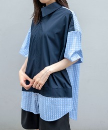 Nora Lily | 【Nora Lily】ドッキング バイカラー 半袖シャツ(シャツ/ブラウス)